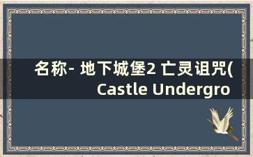 名称- 地下城堡2 亡灵诅咒(Castle Underground 2 亡灵诅咒)